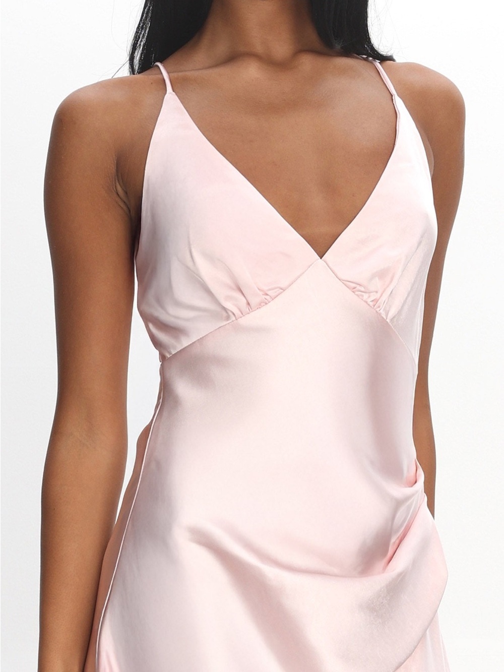 Selfie Leslie Satin Slip Dress in Light Pink